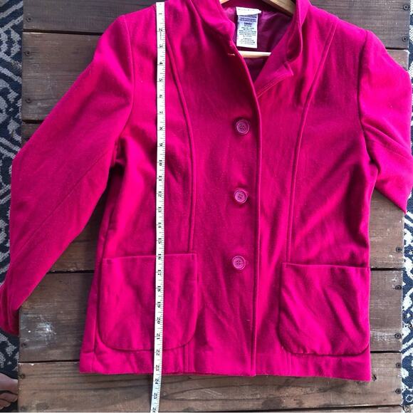 Vintage White Stag Pink Wool Blend Pea Coat Women's 4/6 Preppy Barbie 90s Y2K - Picture 8 of 10